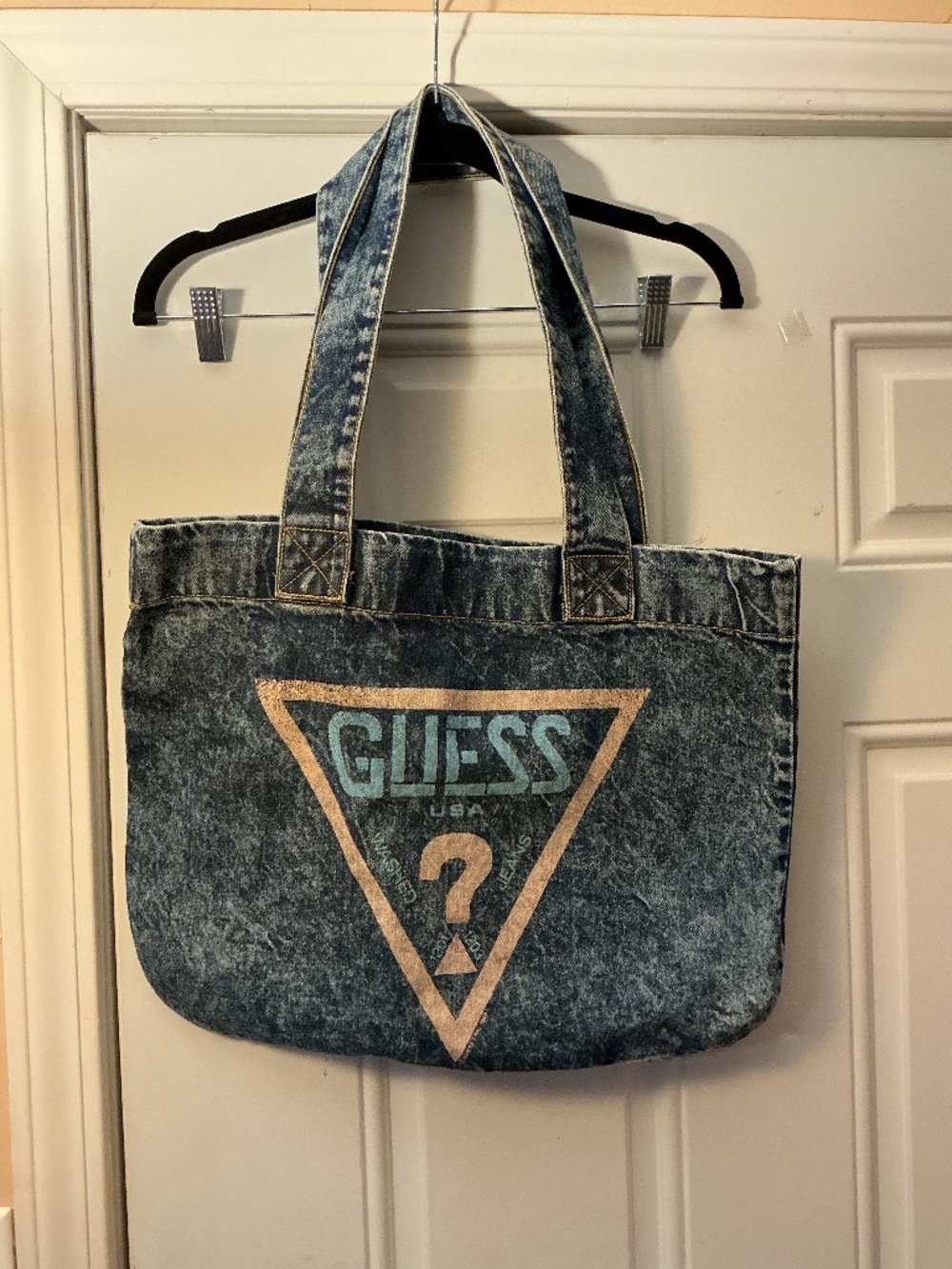 Vintage 90s  1990’s Guess Denim Tote Bag